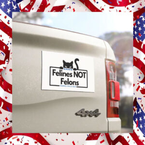 Harris Walz Felines not Felons Car Magnet