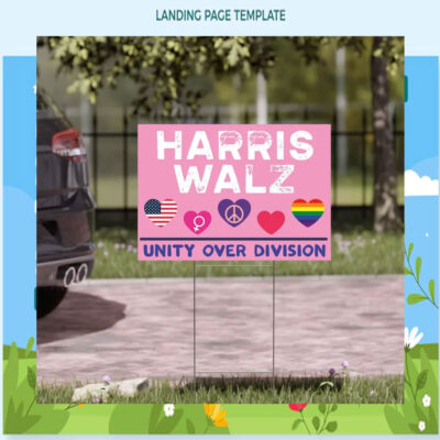 Harris Walz LGBT Unity Over Division Yard Sign