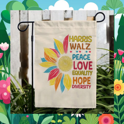 Harris Walz Peace Love Equality Hope Diversity Flag