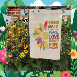 Harris Walz Peace Love Equality Hope Diversity Flag