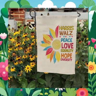Harris Walz Peace Love Equality Hope Diversity Flag