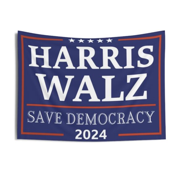 Harris Walz Save Democracy Indoor Wall Tapestry