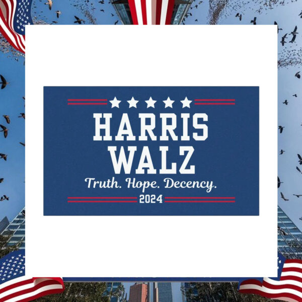 Harris Walz Truth Hope Decency 24 Car Magnet