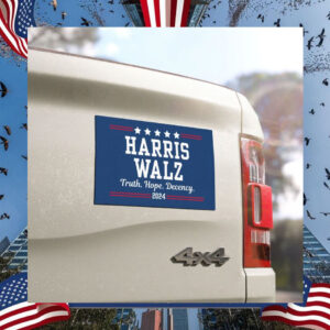 Harris Walz Truth Hope Decency 24 Car Magnet