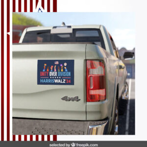 Harris Walz Unity Over Division Car Magnet