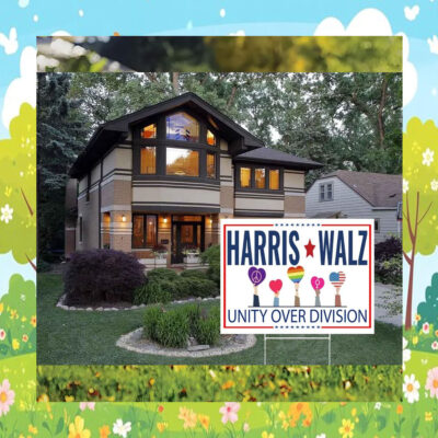Harris Walz Unity Over Division Election Yard Sign