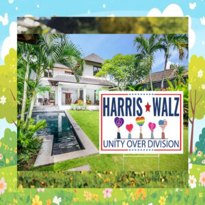 Harris Walz Unity Over Division Election Yard Sign