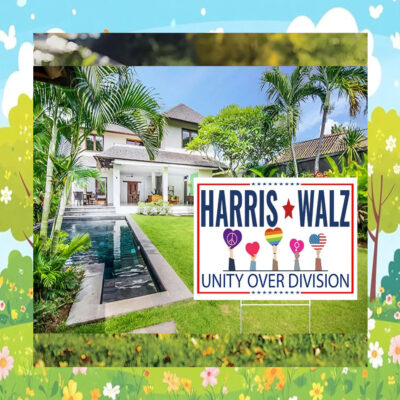 Harris Walz Unity Over Division Election Yard Sign