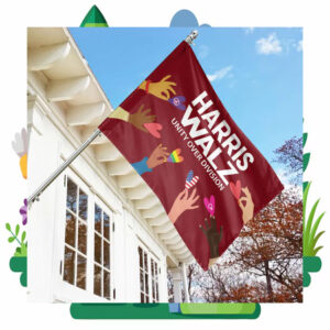 Harris Walz Unity Over Division Flags