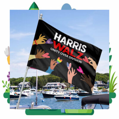 Harris Walz Unity Over Division Flags