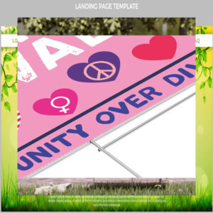 Harris Walz Unity Over Division Pink Yard Sign