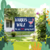 Harris Walz We Are Not Going Back! 24 Yard Sign
