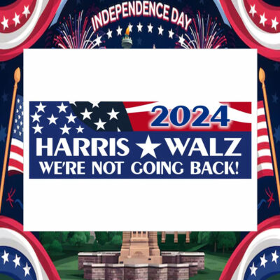 Harris Walz We're Not Going Back 2024 Sticker