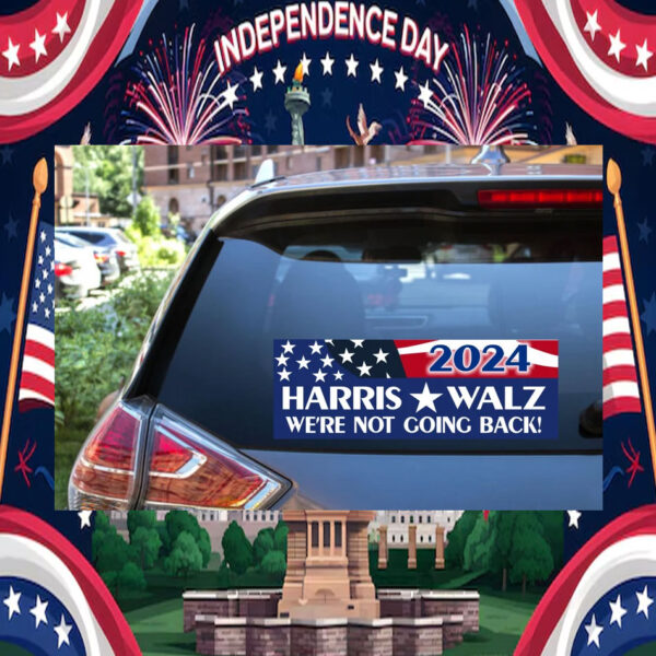 Harris Walz We're Not Going Back 2024 Sticker
