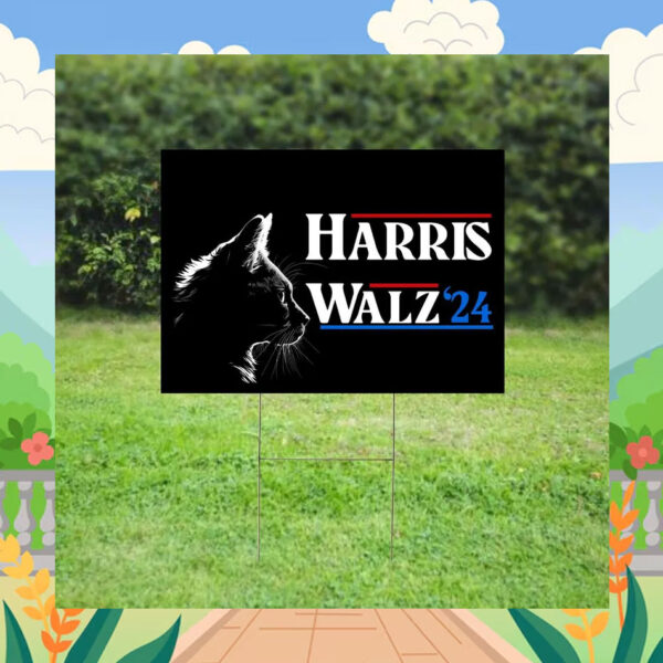Harris Walz'24 Cat Lady Yard Sign