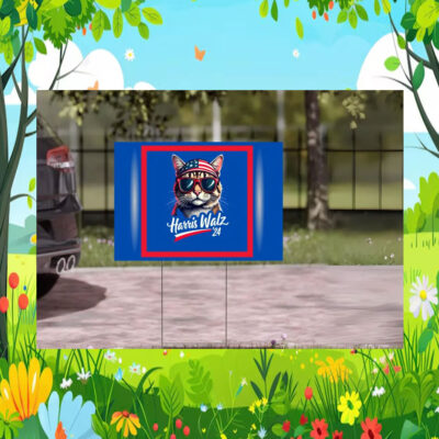Harris Walz'24 Cool Cat Yard Sign
