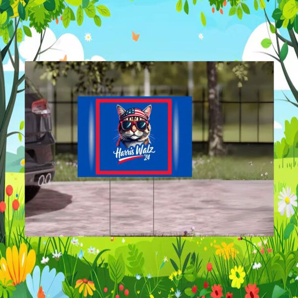 Harris Walz'24 Cool Cat Yard Sign