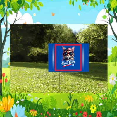 Harris Walz'24 Cool Cat Yard Sign