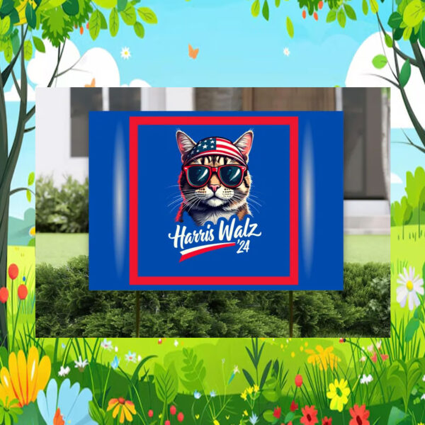 Harris Walz'24 Cool Cat Yard Sign