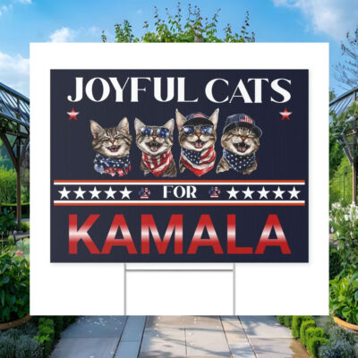 Joyful Cats for Kamala 2024 Yard Sign