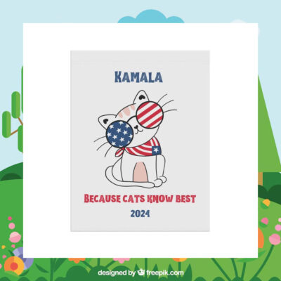 Kamala Because Cats Know Best 2024 Flag