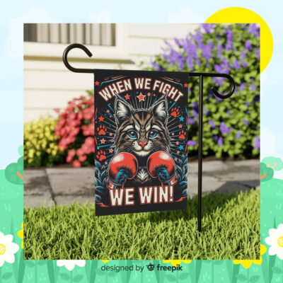 Kamala Childless Cat When We Fight We Win! Flag