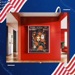 Kamala Harris And Tim Walz The Curse Of The Childless Cat Lady Poster