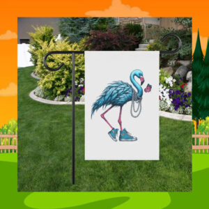 Kamala Harris Blue Flamingo Garden Flag