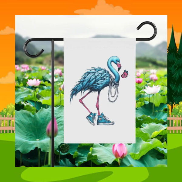 Kamala Harris Blue Flamingo Garden Flag