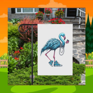 Kamala Harris Blue Flamingo Garden Flag