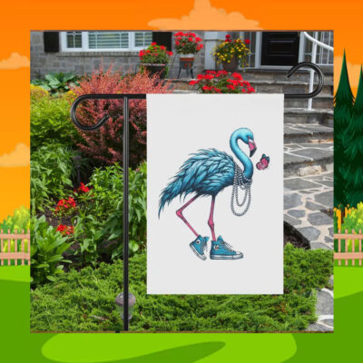 Kamala Harris Blue Flamingo Garden Flag