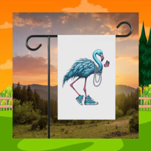Kamala Harris Blue Flamingo Garden Flag