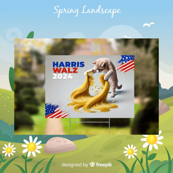 Kamala Harris Cat Yard Sign