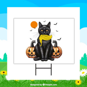 Kamala Harris Childless Cat 2024 Halloween Yard Sign