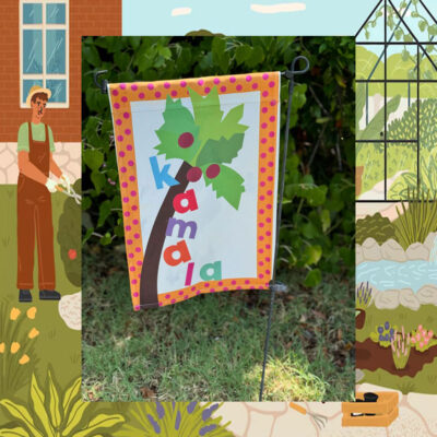 Kamala Harris Coconut Tree Garden Flag