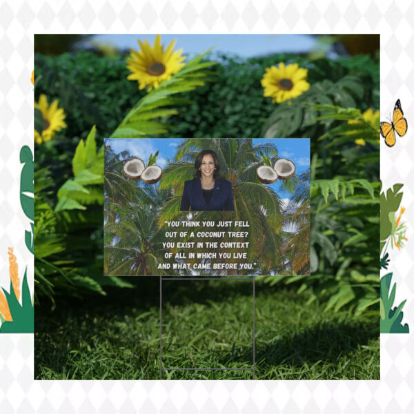 Kamala Harris Coconut Tree Plastic Yard Sign