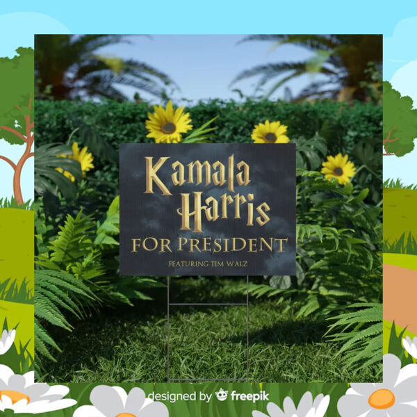 Kamala Harris For President Featuring Tim Walz Yard Sign