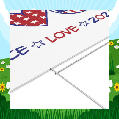 Kamala Harris & Tim Walz Peace Love 2024 Yard Sign