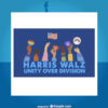 Kamala Harris Tim Walz Unity Over Division Car Magnets, Sticker
