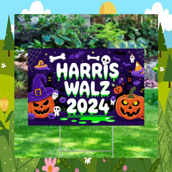Kamala Harris Walz for President Halloween Yard Sign