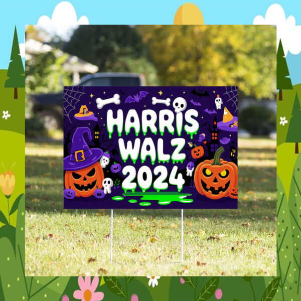 Kamala Harris Walz for President Halloween Yard Sign