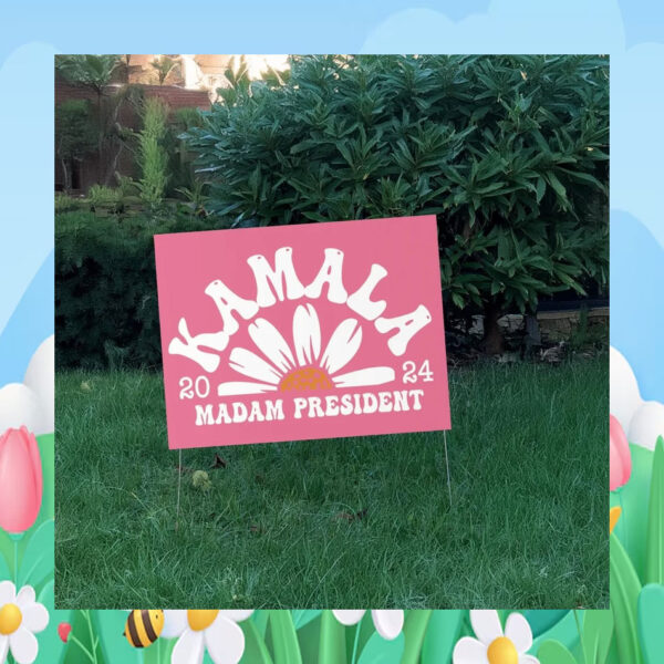 Kamala Pink Flower 2024 Madam President Yard Signs