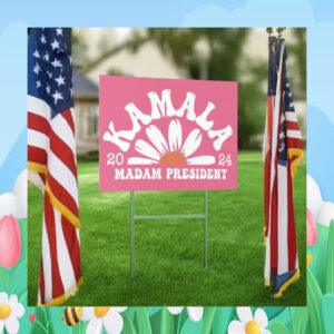 Kamala Pink Flower 2024 Madam President Yard Signs