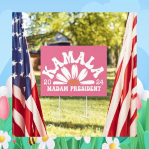 Kamala Pink Flower 2024 Madam President Yard Signs