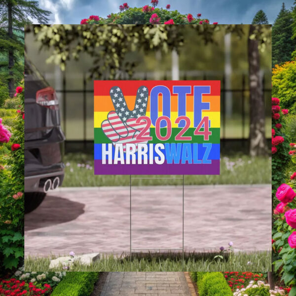 LGBT Vote 2024 Harris Walz Yard Sign