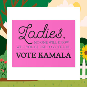 Ladies, No One Will Know Who You Chose To Vote For. Vote Kamala Yard Sign