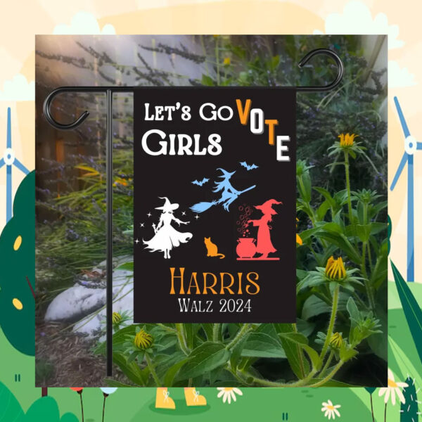 Let's Go Girls Vote Harris Walz 2024 Halloween Flag