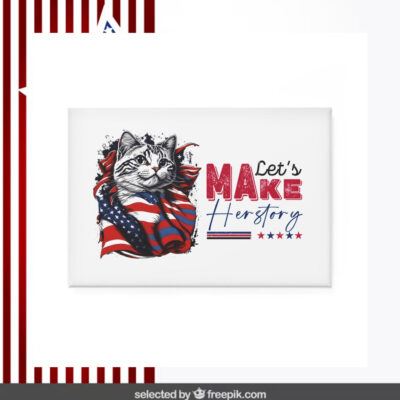 Let's Make Her Story Cat Lady Kamala Car Magnet