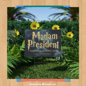 Madam President Kamala Harris 2024 Featuring Tim Walz Yard Sign