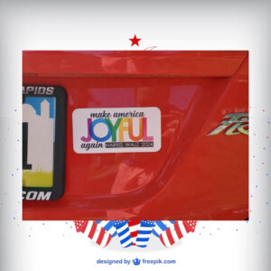 Make America Joyful Again Harris Walz 2024 Car Magnet